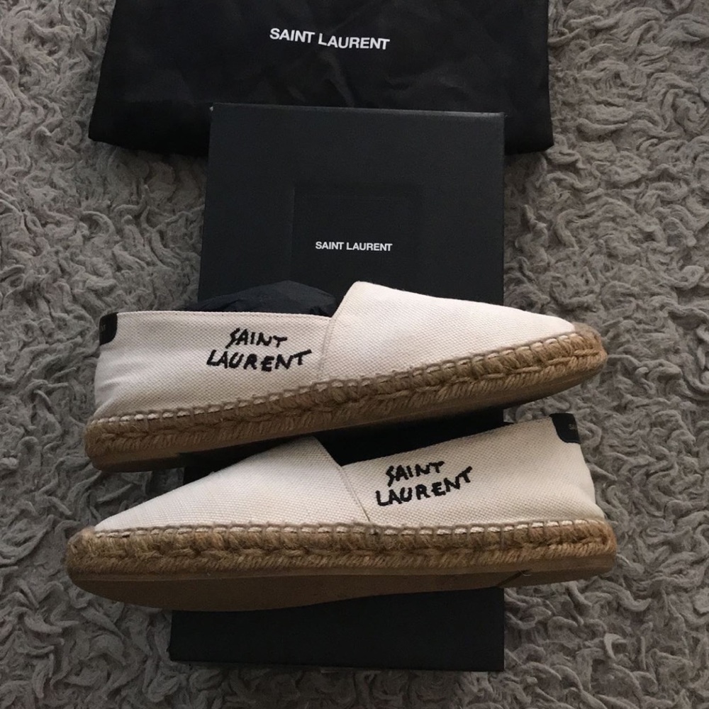 SAINT LAURENT EMBROIDERED ESPADRILLES IN CANVAS